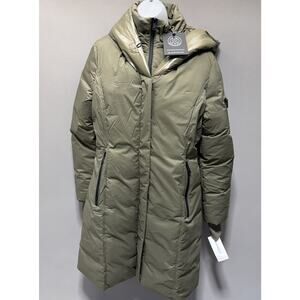NWT Bernardo Hooded Puffer Jacket Sz Large In Olive GreenBernardo Women Puffer
